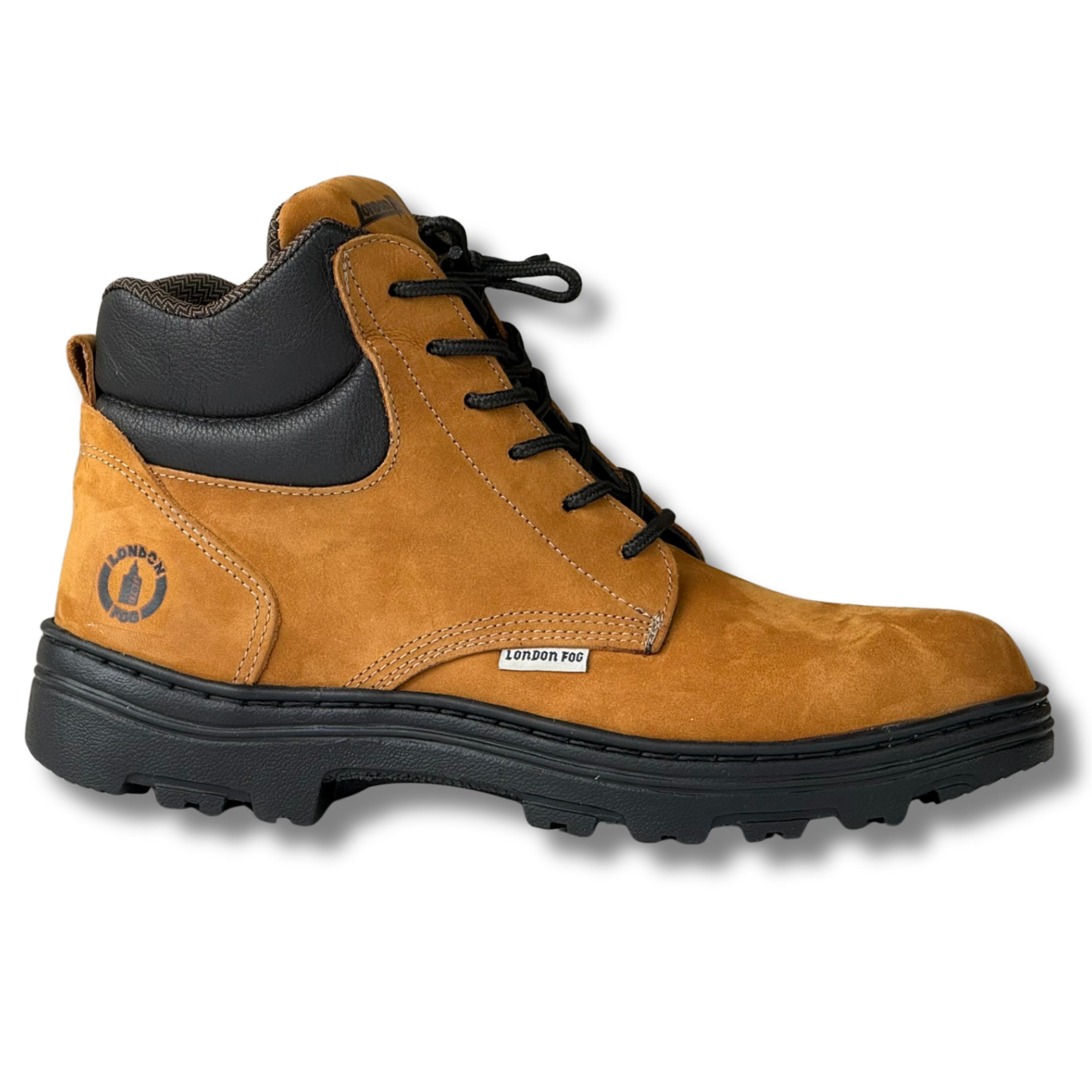 Bota Couro Nobuck Camel Cano Médio